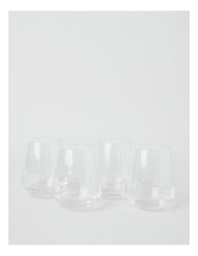 Hammered Tumbler Set of 4 400ml in Clear