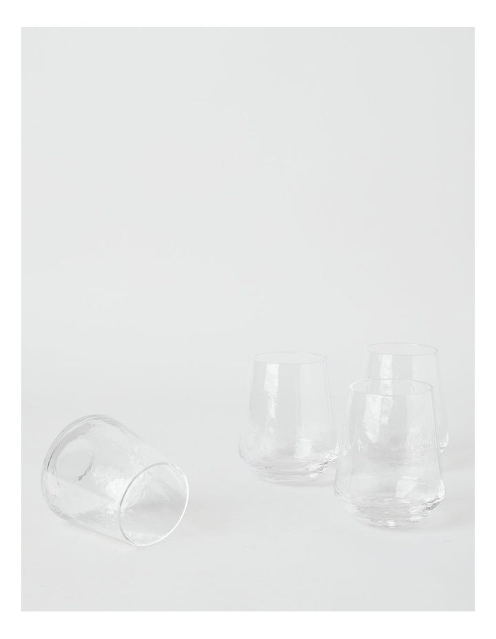 Hammered Tumbler Set of 4 400ml in Clear