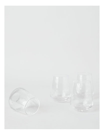 Hammered Tumbler Set of 4 400ml in Clear