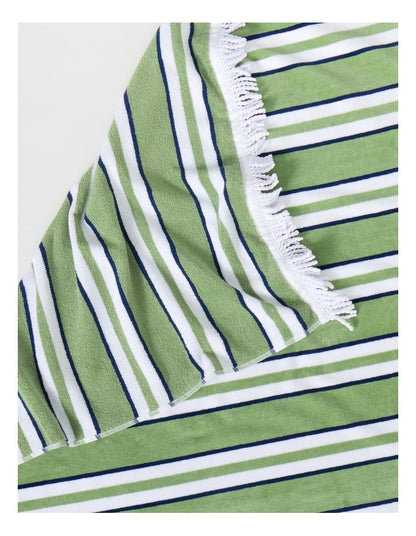 Pocket Stripe Beach Towel in Green