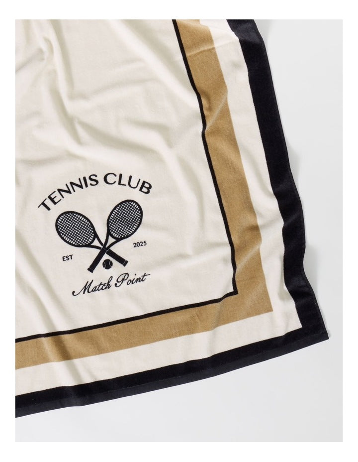 Tennis Club Printed Beach Towel in Multi