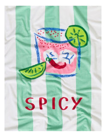 Printed Velour Beach Towel in Spicy Marg