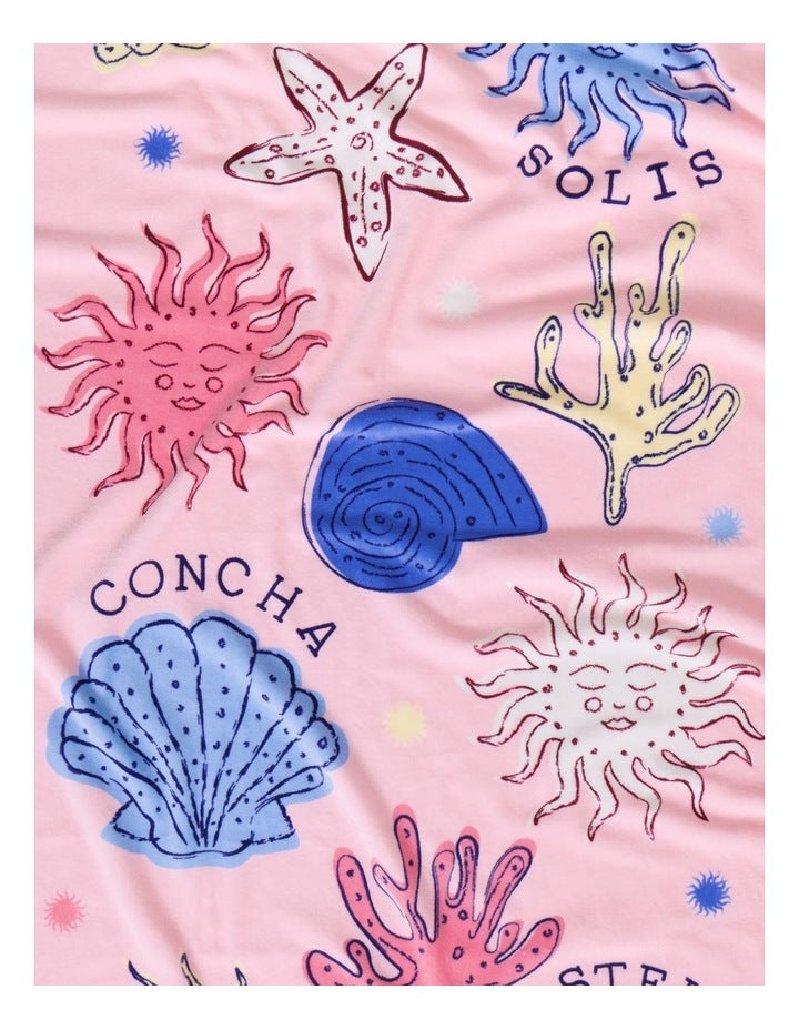Italian Dream Printed Velour Beach Towel in Multi