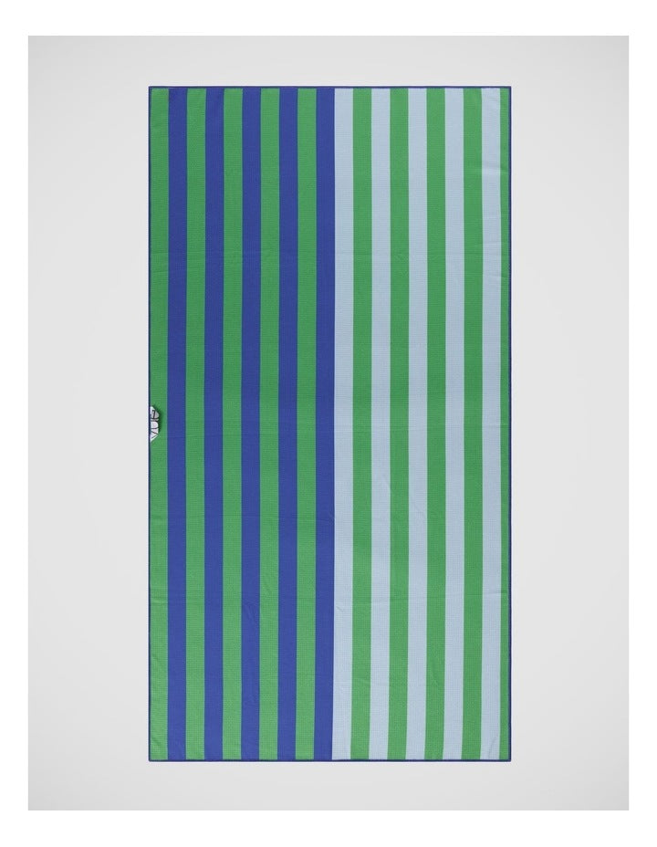 Geo Stripe Sand Free Beach Towel in Blue