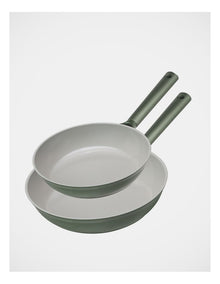 Ceramic 2pce Frypan Pack 24cm & 28cm - Sage