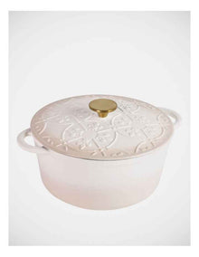 Fleur de Lis Casserole with Lid 26cm 5.0L in Cream