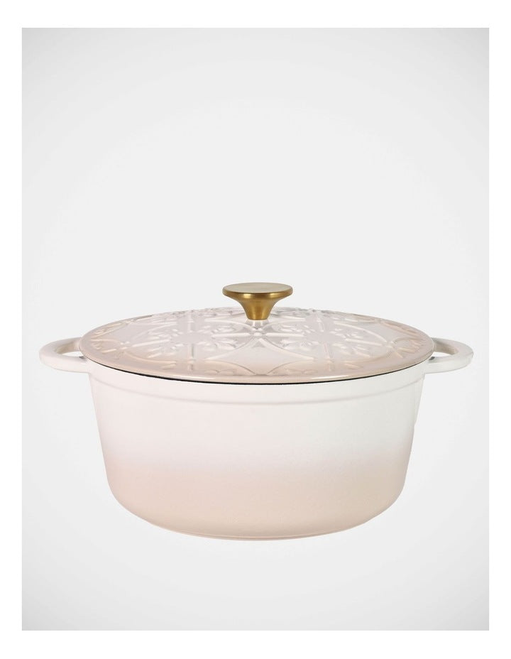 Fleur de Lis Casserole with Lid 26cm 5.0L in Cream