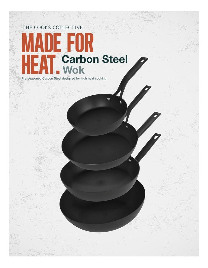 Pre-Seasoned Carbon Steel Wok 30cm