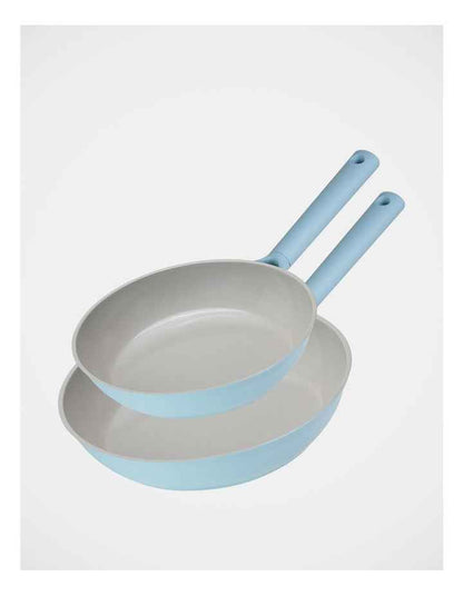 Ceramic 2pce Frypan Pack 24cm & 28cm - Blue