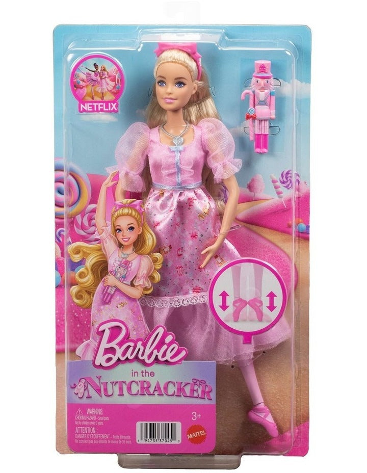 Barbie in the Nutcracker Clara Ballerina Doll with Articulated Ankles, Includes Toy Nutcracker