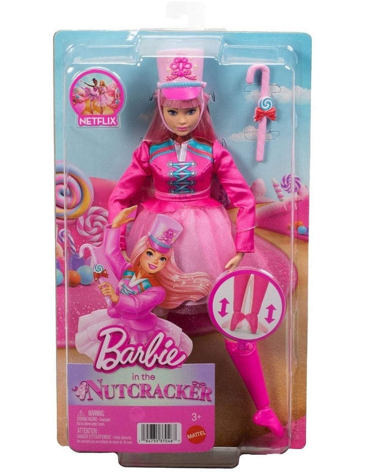 Barbie in the Nutcracker Daisy Ballerina Doll with Articulated Ankles and Candy Cane Baton