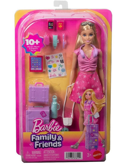 Barbie Family & Friends Limitless Adventure Malibu Fashion Doll with 10+ Travel-Themed Accessories