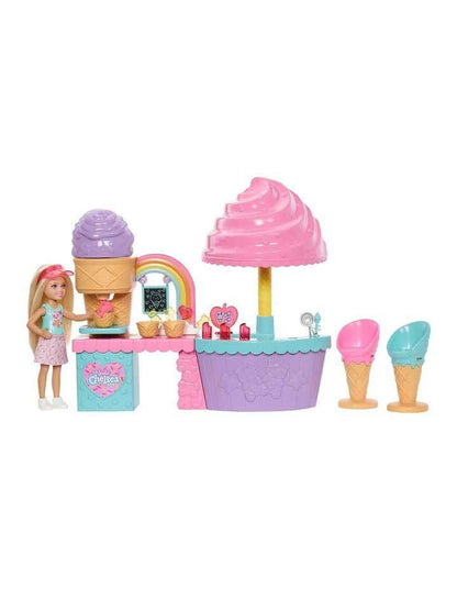 Barbie Club Chelsea Ice Cream Shop Playset with Chelsea Doll, 2 Dough Colors, and Accessories