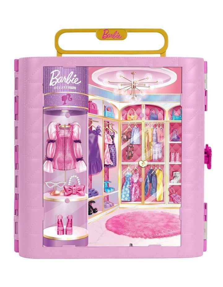 Barbie Closet with Spin & Style Feature, Vanity, Ottoman, 4 Fashions, 20+ Pieces, Portable Storage