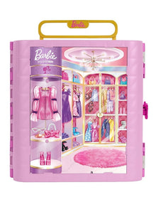 Barbie Closet with Spin & Style Feature, Vanity, Ottoman, 4 Fashions, 20+ Pieces, Portable Storage
