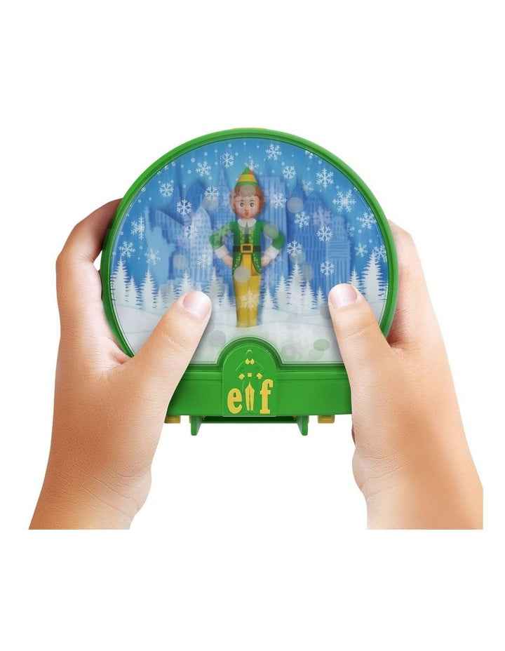 Polly Pocket Micro Buddy & Santa Dolls and Playset, Collaboration Elf Compact with 5 accessories, Holiday Theme