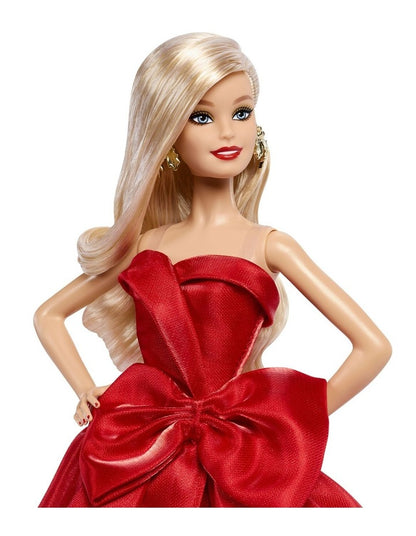 Barbie Signature 2026 Holiday Barbie Fashion Doll, Seasonal Collector, Blonde with Red Gown with Bow Detail
