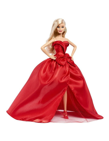 Barbie Signature 2026 Holiday Barbie Fashion Doll, Seasonal Collector, Blonde with Red Gown with Bow Detail