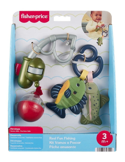 Fisher-Price Mini Me Moments Reel Fun Fishing Gift Set, 4 Baby Toys for Newborn Sensory Play
