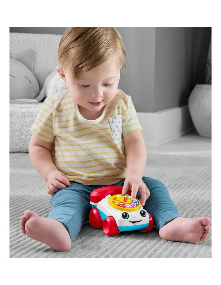Fisher-Price Chatter Telephone Vehicle, 3-Inch Push-Along Toy with Sounds for Baby & Toddler