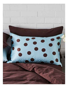 Silk Front Pillowcase in Chocolate Polka Dot