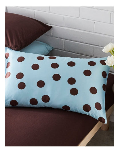 Silk Front Pillowcase in Chocolate Polka Dot