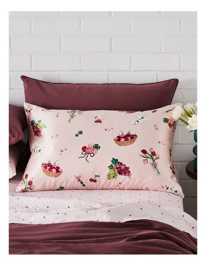 Silk Front Pillowcase in Pink Picnic