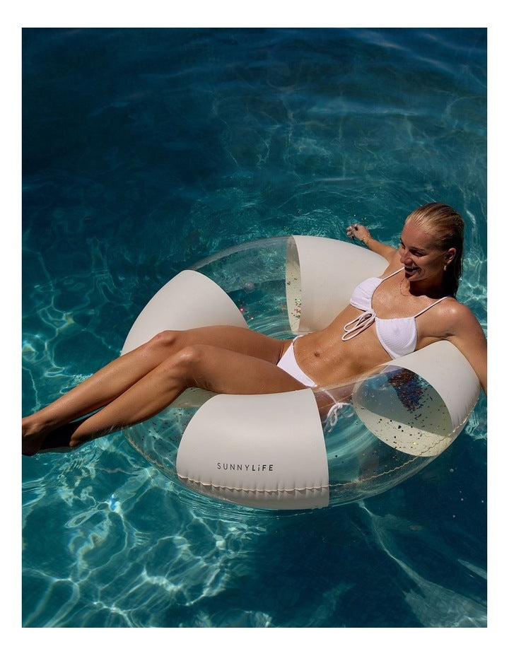 Tube Pool Ring Cotton Candy Stripe