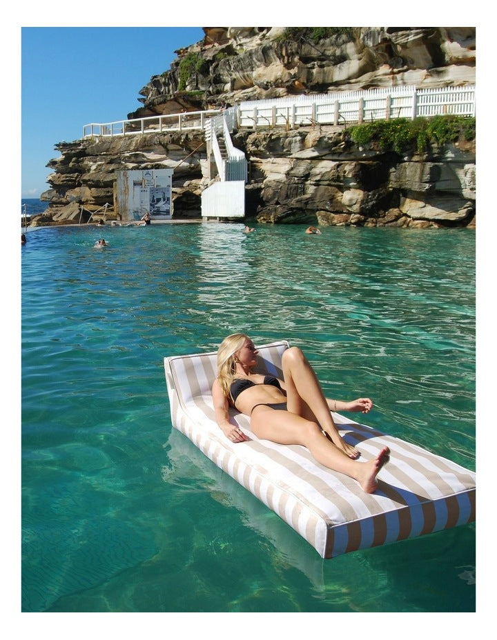 Luxe Lie-On Lounger Oyster Stripe
