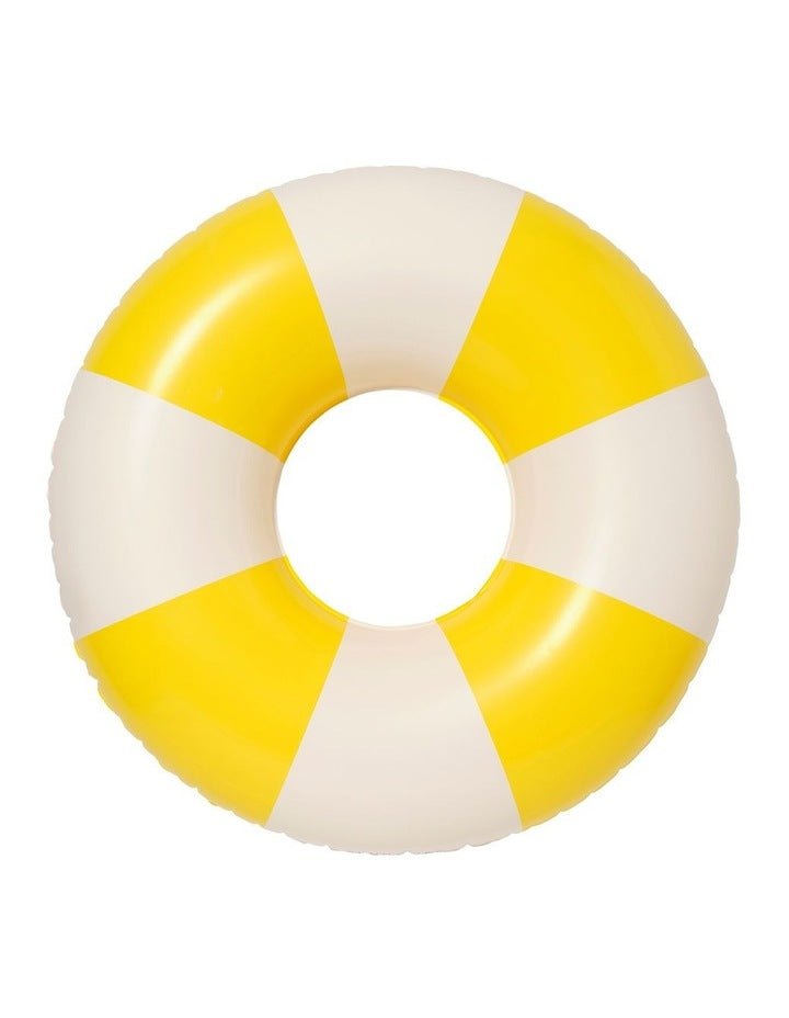 Tube Pool Ring Sunshine Yellow Stripe