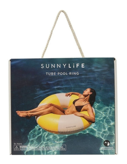 Tube Pool Ring Sunshine Yellow Stripe