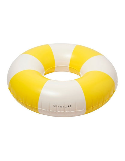 Tube Pool Ring Sunshine Yellow Stripe