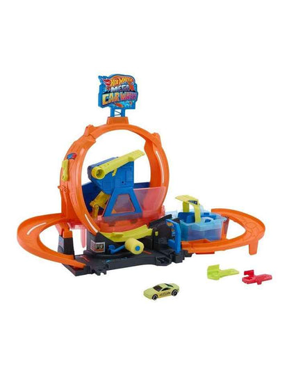 Hot Wheels City Mega Loop Car Wash Playset & 1 Hot Wheels Color Shifters in 1:64 Scale