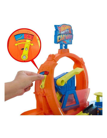 Hot Wheels City Mega Loop Car Wash Playset & 1 Hot Wheels Color Shifters in 1:64 Scale
