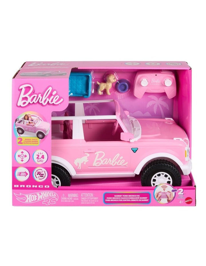 Hot Wheels RC Barbie Ford Bronco RC, Battery-Powered Remote-Control Toy Car with Accessories