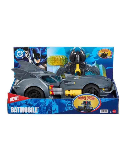 DC Premier Batmobile Vehicle, Batman Signature Crime Fighting Car with Bat-Drone Cannon