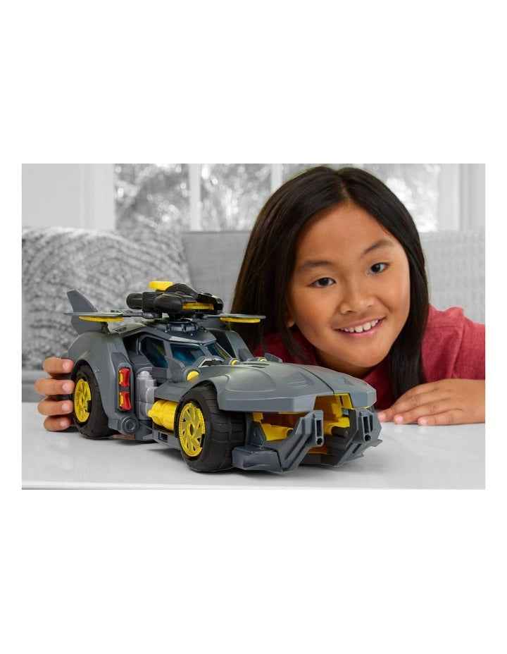 DC Premier Batmobile Vehicle, Batman Signature Crime Fighting Car with Bat-Drone Cannon