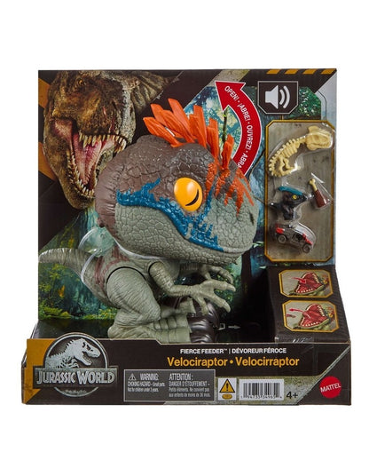 Jurassic World Fierce Feeder Velociraptor Dinosaur with Swallow and Spit Interactive Feature