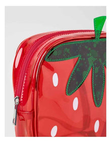 Mini Transparent Strawberry Backpack in Red
