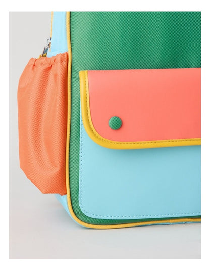 Colour Blocked Backpack in Green