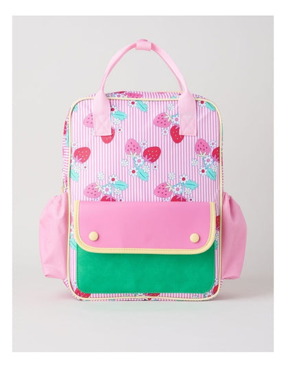 Strawberry Stripe Backpack in Pink