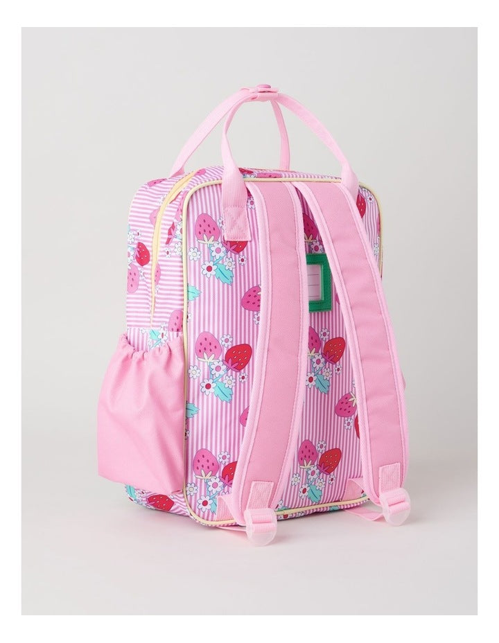 Strawberry Stripe Backpack in Pink