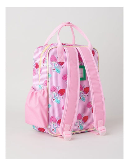 Strawberry Stripe Backpack in Pink