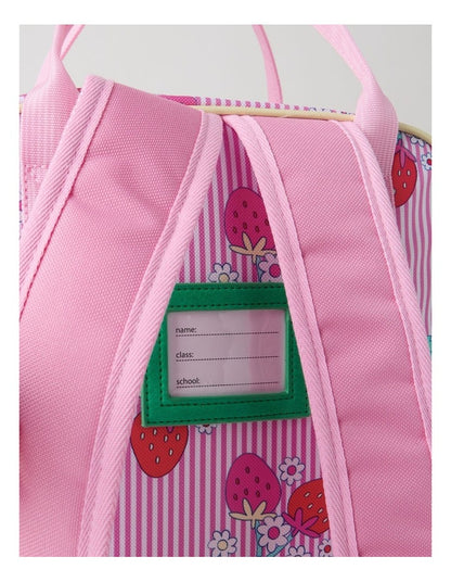 Strawberry Stripe Backpack in Pink