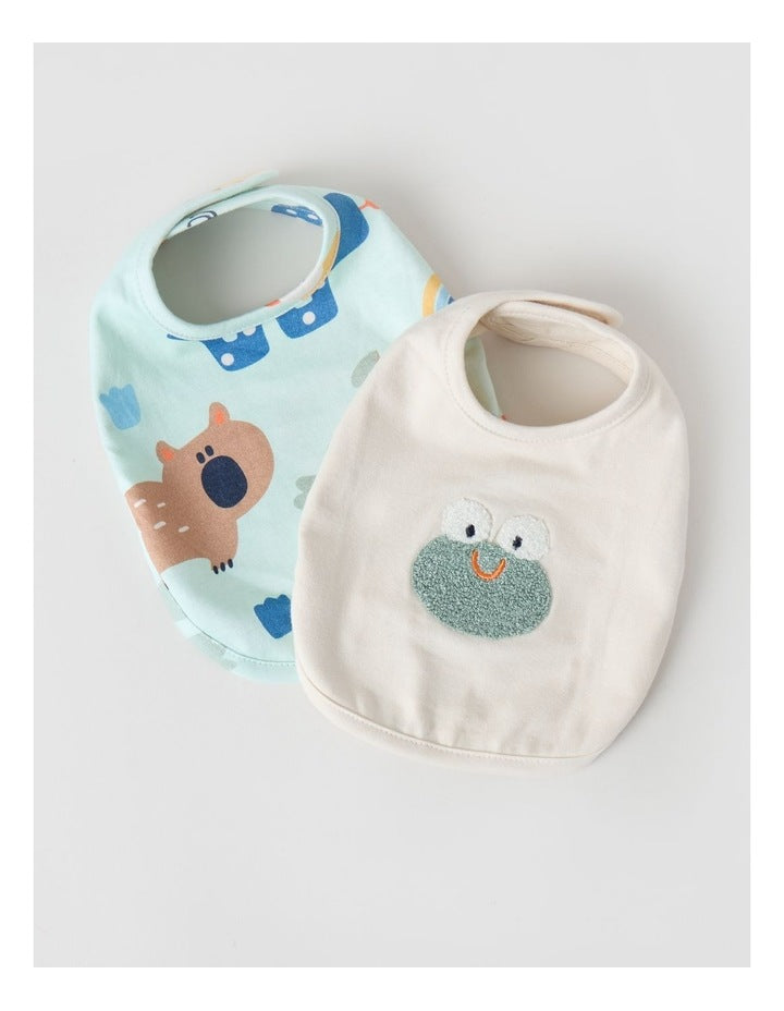 Naturals Newborn 2 Pack Bibs in Oat Marle