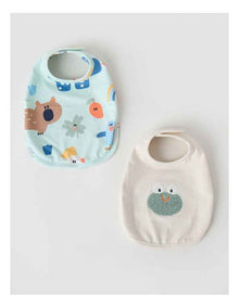 Naturals Newborn 2 Pack Bibs in Oat Marle