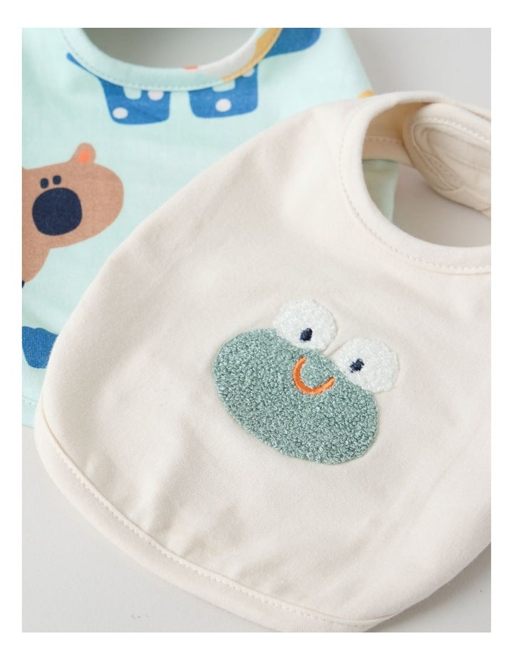 Naturals Newborn 2 Pack Bibs in Oat Marle