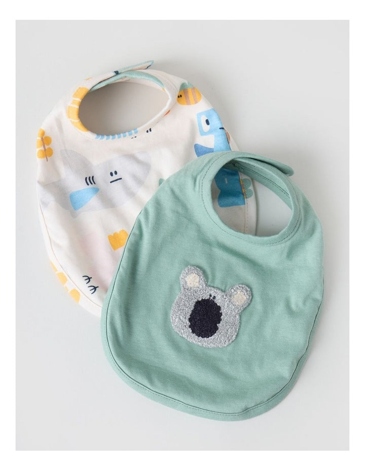 Naturals Newborn 2 Pack Bibs in Sage