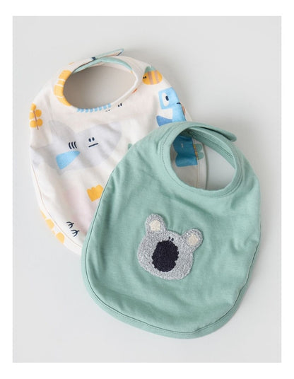 Naturals Newborn 2 Pack Bibs in Sage