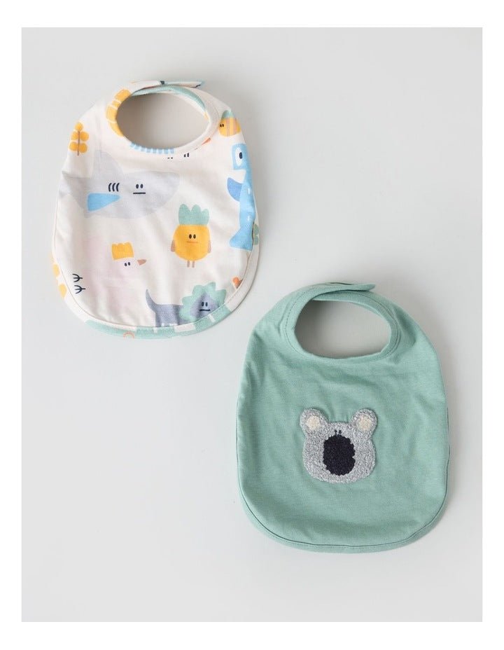 Naturals Newborn 2 Pack Bibs in Sage